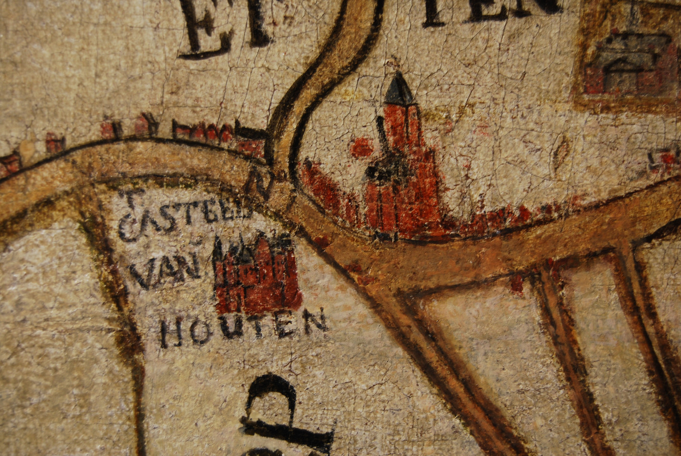 Het kasteel op een 17e eeuwse kaart