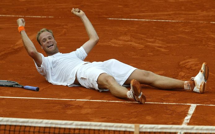 Martin Verkerk wint de kwartfinale op de Roland Garros.