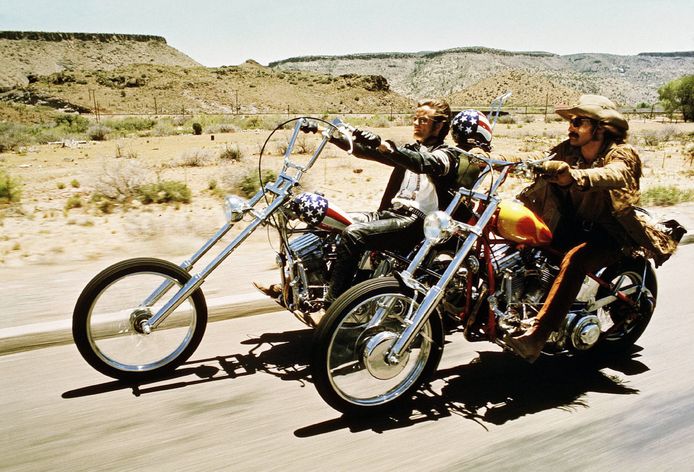 Peter Fonda (links) en Dennis Hopper in de cultklassieker ‘Easy Rider’ uit 1969.