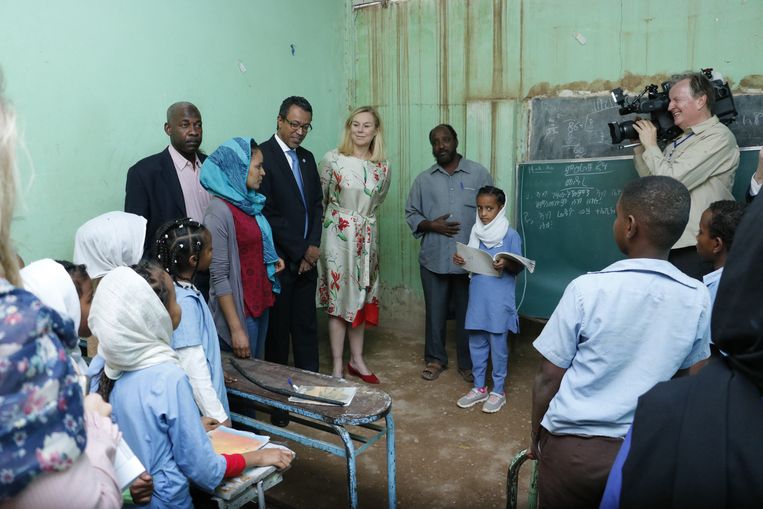 Sigrid Kaag op de de El Deem Eritrean School in Soedan. Beeld Ministerie van Buitenlandse Zaken / Ahmed Mahjoub