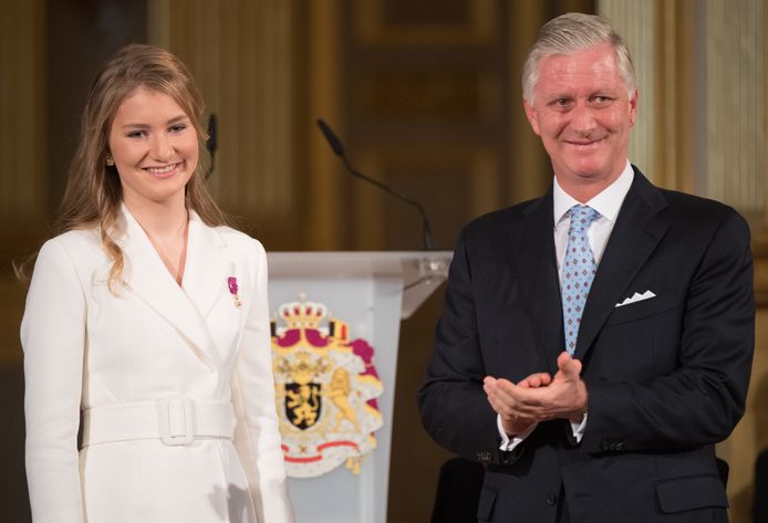 Prinses Elisabeth en koning Filip.