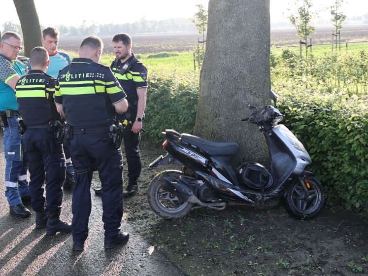 Dronken bestuurder op scooter gewond na eenzijdig ongeval