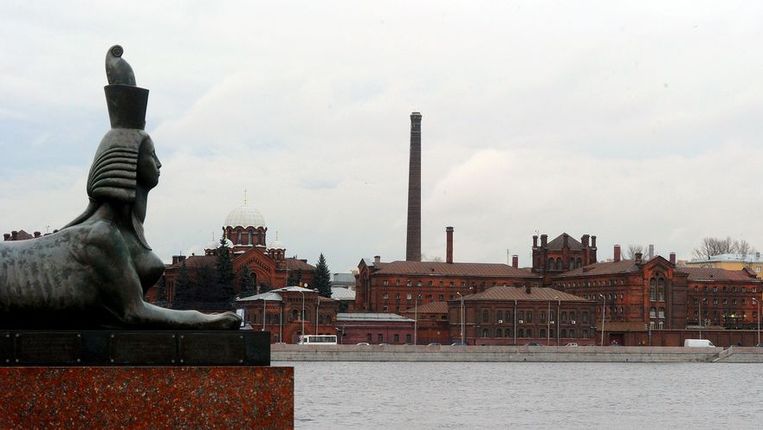 De beruchte Kresty-gevangenis in Sint-Petersburg, aan de oever van de Neva. Beeld afp