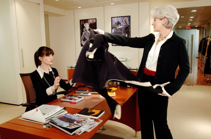 Anne Hathaway (left) and Meryl Streep (right) in The Devil Wears Prada.