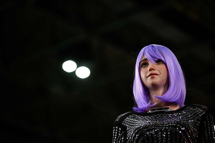AI robot Desdemona in het RioCentro Expo Center in Brazilië, eerder deze maand.