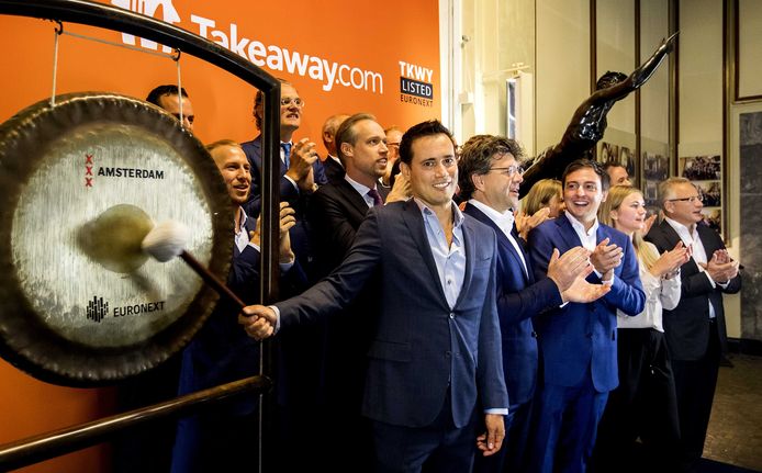 CEO Jitse Groen luidde op 30 september 2016 de gong tijdens de beursgang van Takeaway.com, het moederbedrijf van Thuisbezorgd.nl.