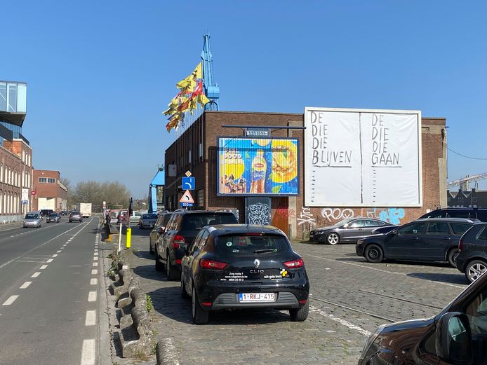 Een werk van Peter Morrens maakt de parking aan het water aan Dok Noord een stuk fleuriger, maar ook mysterieuzer..