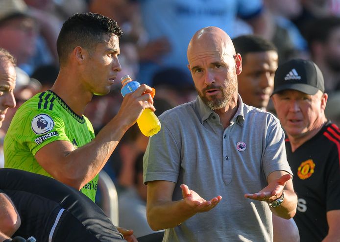 Erik ten Hag en Cristiano Ronaldo.