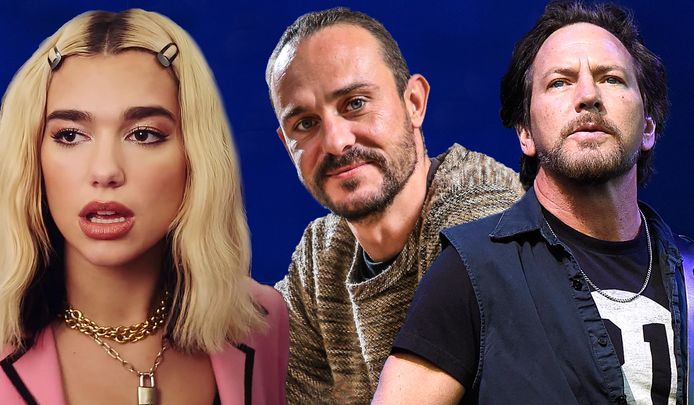 Dua Lipa, Tijs Vanneste en Pearl Jam-zanger Eddie Vedder.