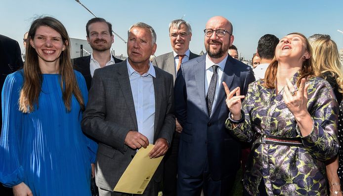 Els Ampe, Alain Courtois, Charles Michel en Gwendolyn Rutten.