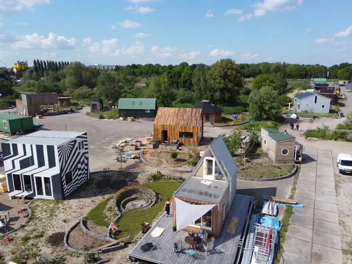 Bovenaanzicht van minitopia: het tiny houses project in Den Bosch waar Ap de Vries het over had.