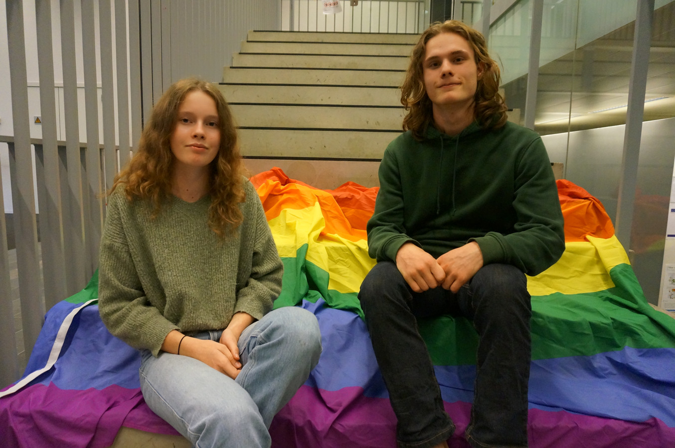 schepen voor één dag Lo Nottebaert en haar kabinetsmedewerker Bram De Groote