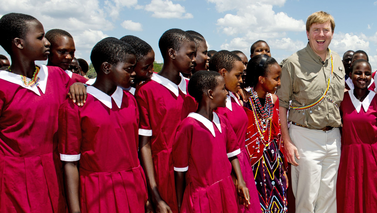 In 2012 bezocht (toen nog) prins Willem-Alexander een school van de Masai in Kenia. Beeld ANP