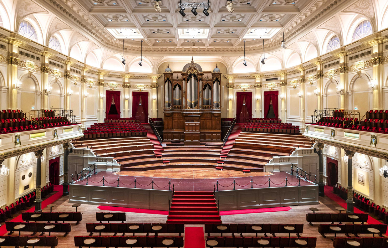 De grote zaal van het Concertgebouw is stil en leeg. Beeld ANP