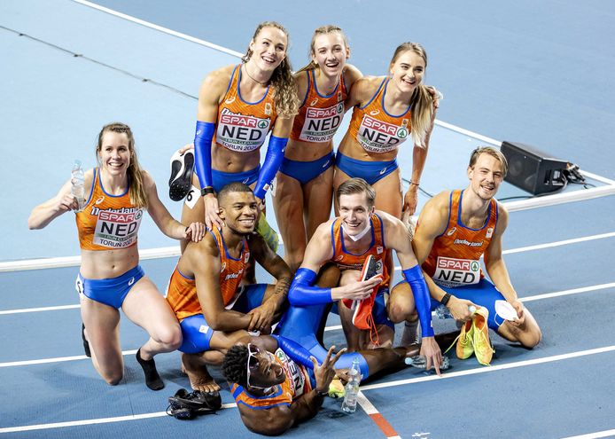 Oranje boven op de estafette: mannen én vrouwen plaatsen zich voor