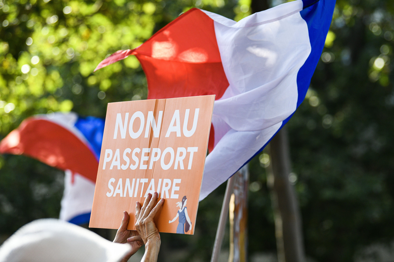 Manifestation contre le pass sanitaire à Paris le 17 juillet 2021.