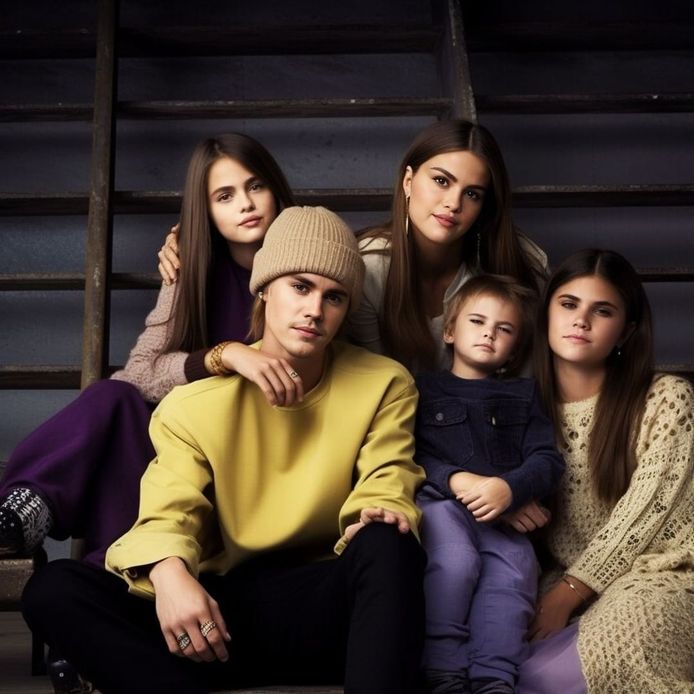 Justin Bieber, Selena Gomez and their virtual children in artificial intelligence