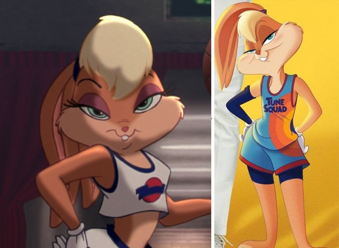 Lola Bunny dans Space Jam (1996) VS Lola Bunny dans Space Jam 2 (sortie prévue en 2021).