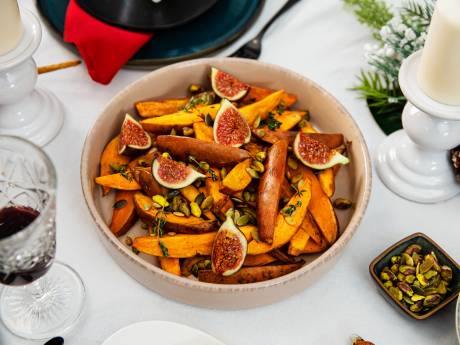 Wat Eten We Vandaag: Geroosterde zoete aardappelpartjes met vijgen