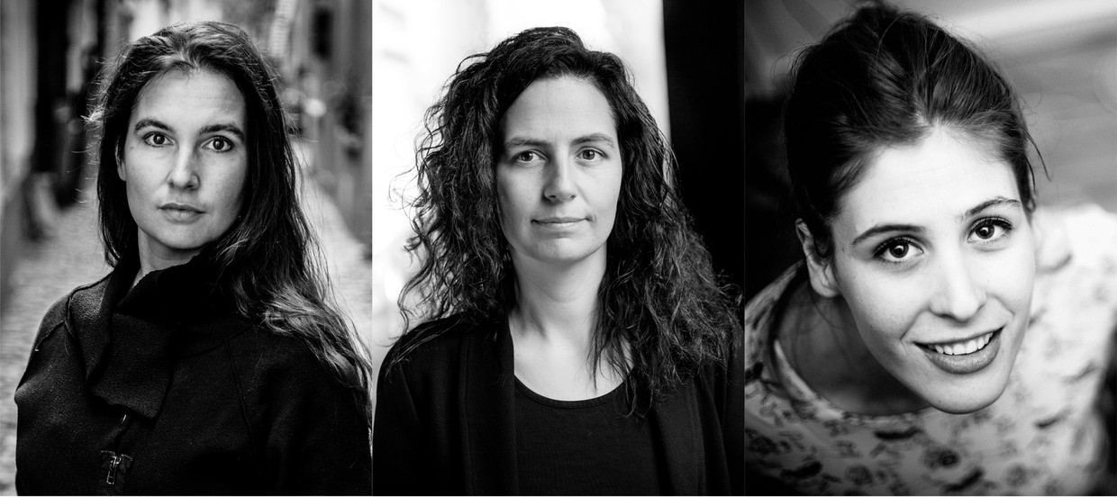 Hannah Roels, Fien De Meulder en Zita Theunynck. Beeld Kristof Vadino / Koen Broos / Frank Nieuwenhuis