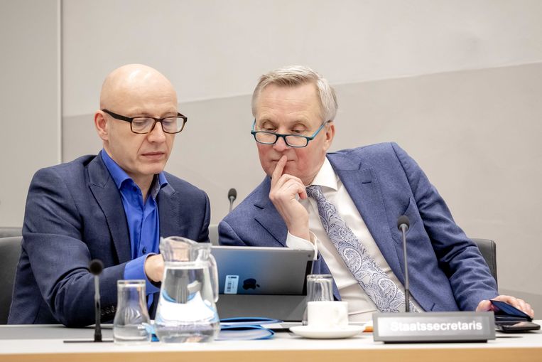 Eric van der Burg, staatssecretaris asiel en migratie,  tijdens een commissiedebat van Justitie en Veiligheid over vreemdelingen- en asielbeleid.  Beeld ANP