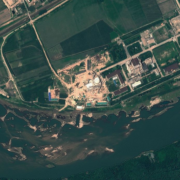Satellietfoto van het nucleaire complex Yongbyon in 2012.
