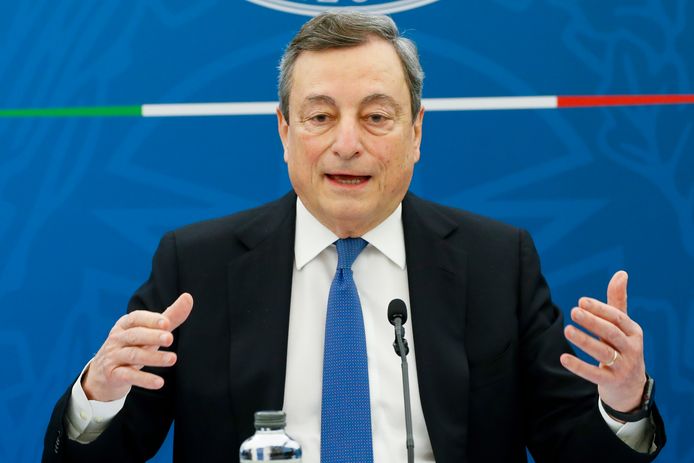 De Italiaanse premier Mario Draghi