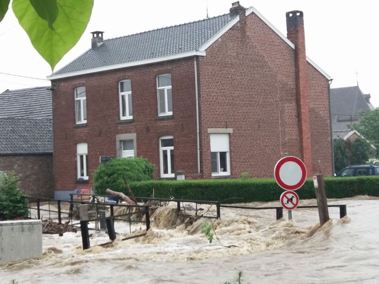 Deelgemeente Moelingen (Voeren) is totaal onbereikbaar. Beeld RV Facebook