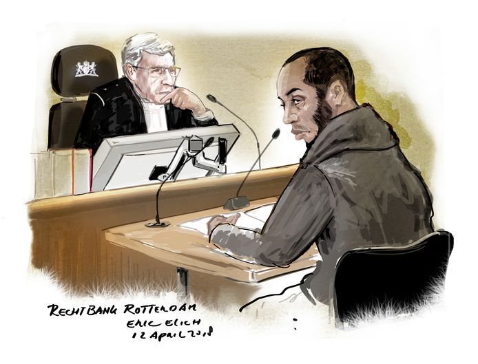 Arthur C. tijdens de behandeling van de rechtszaak.