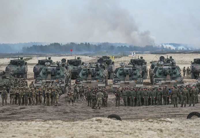 Illustratiebeeld: Poolse troepen tijdens een militaire training in de Poolse stad Nowa Deba afgelopen mei.