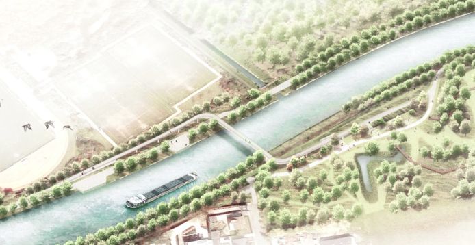 De toekomstige fiets- en voetgangersbrug
