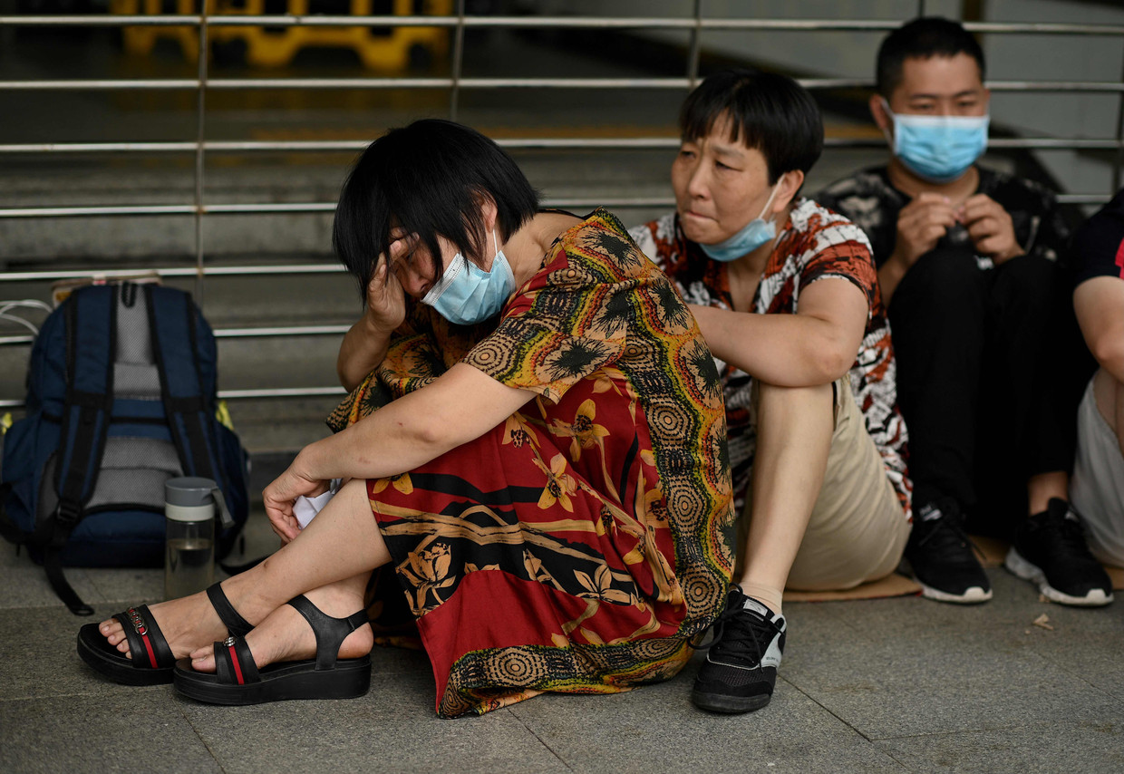 This week, people gathered at Evergrande's headquarters in Shenzhen, China, to protest against the conglomerate's actions.  AFP photo