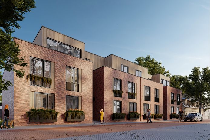 De voorgevel van het appartementencomplex Wijnhof dat in Goor aan de Wijnkamp gebouwd gaat worden.