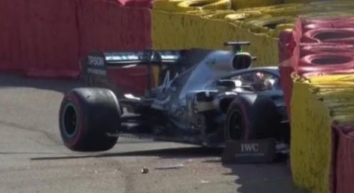 De crash van Hamilton.