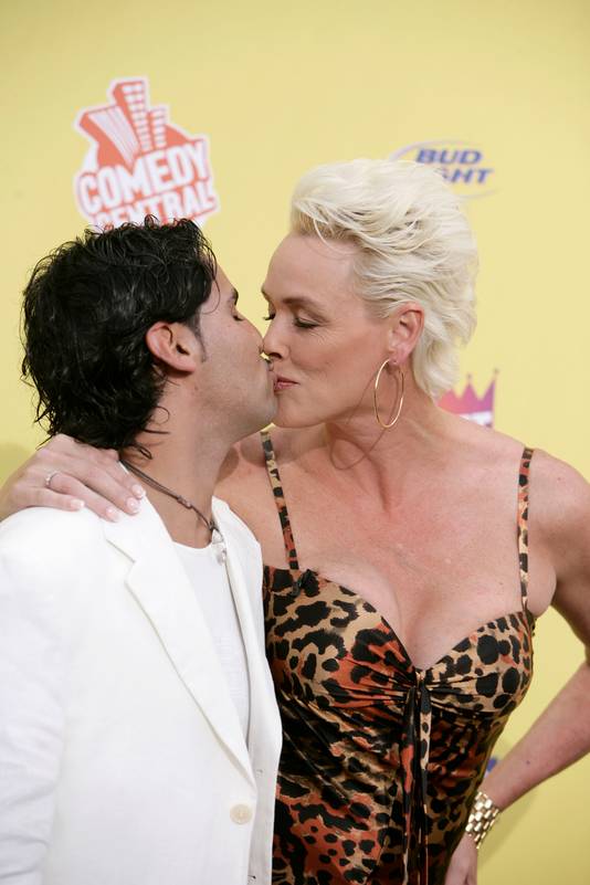 Brigitte Nielsen met haar man Mattia Dessi in 2007.