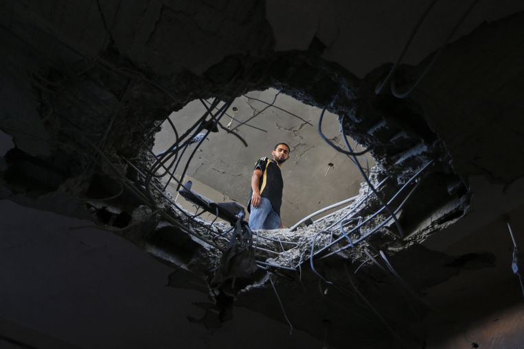 Schade aan Palestijns huis. Beeld ap