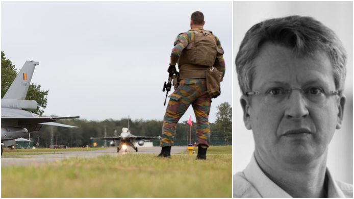 Links: het militair domein Kleine-Brogel, rechts: professor Tom Sauer