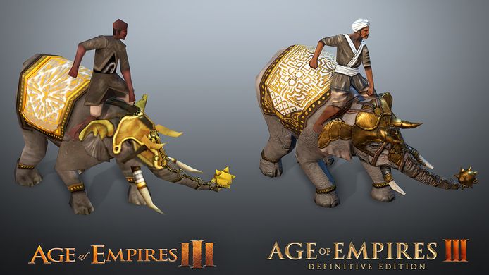 Screenshot uit Age of Empires III: Definitive Edition. Hier zie je de aanpassingen aan de units in het spel.