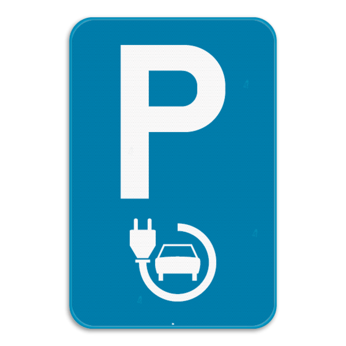 Deze combinatie geeft aan dat parkeren hier is voorbehouden voor elektrische voertuigen.