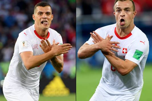 Granit Xhaka (l)en Xherdan Shaqiri.