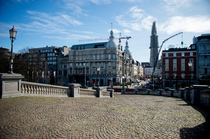 Verlaten straten in Antwerpen.