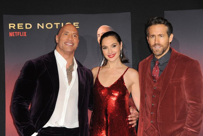 Dwayne Johnson, Gal Gadot et Ryan Reynolds.