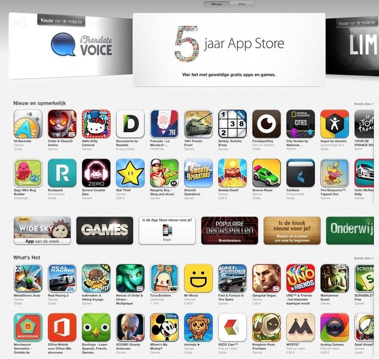 Vijf Jaar App Store Apple Strooit Met Nulletjes Maar Veel Apps Zijn Zombies De Volkskrant