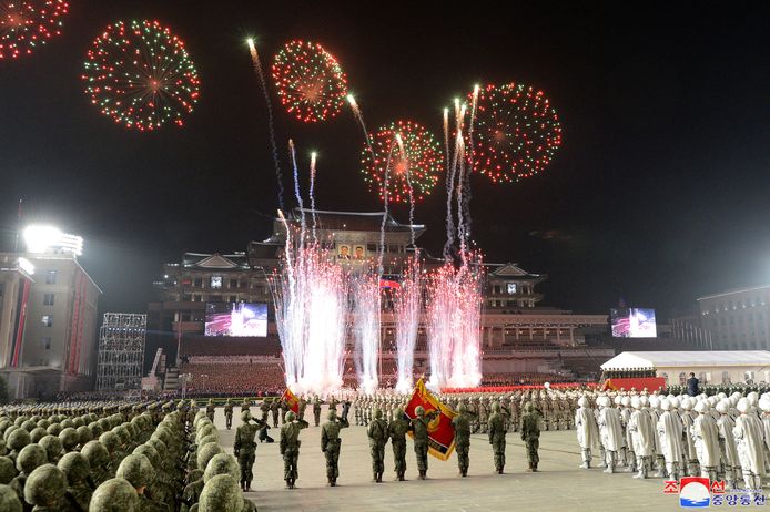 De bombastische militaire parade om de oprichting van Noord-Korea te vieren heeft weer plaatsgevonden.