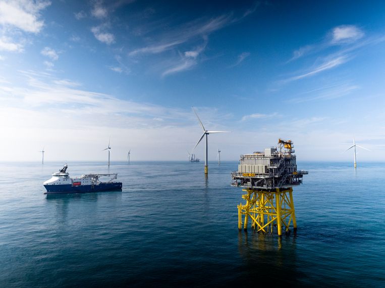 Dudgeon Offshore Wind Farm voor de kust van Norfolk is van het Noorse energiebedrijf Equinor. Beeld Equinor