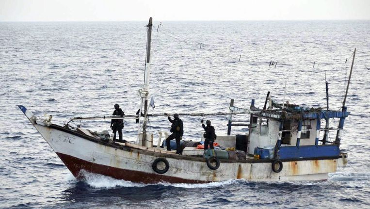 Somalische piraten in april 2012. Beeld EPA