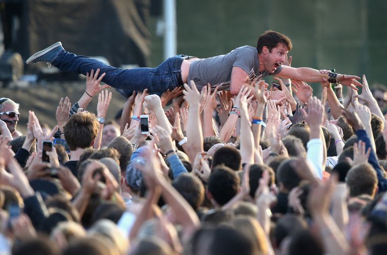 Blunt tijdens een concert in september 2014. Beeld getty