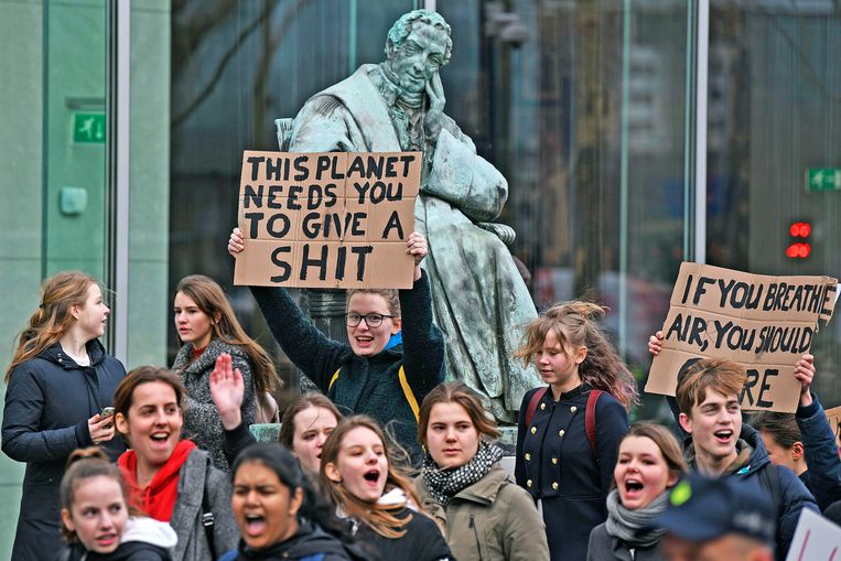 De klimaatdemonstratie in Den Haag, 7 februari 2019. Beeld  Guus Dubbelman