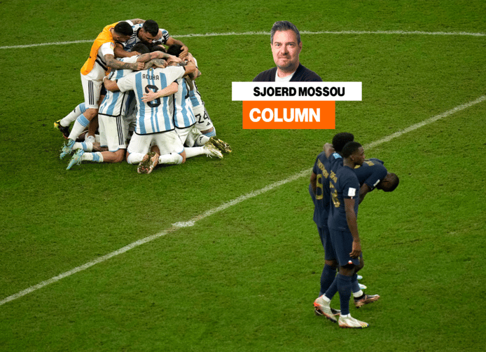 Vreugde bij de Argentijnen na de gewonnen penaltyreeks in de finale.