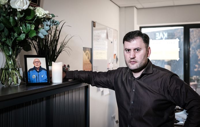 Korba Metreveli has decorated a space in his office with a photo of Ben, flowers and a candle.